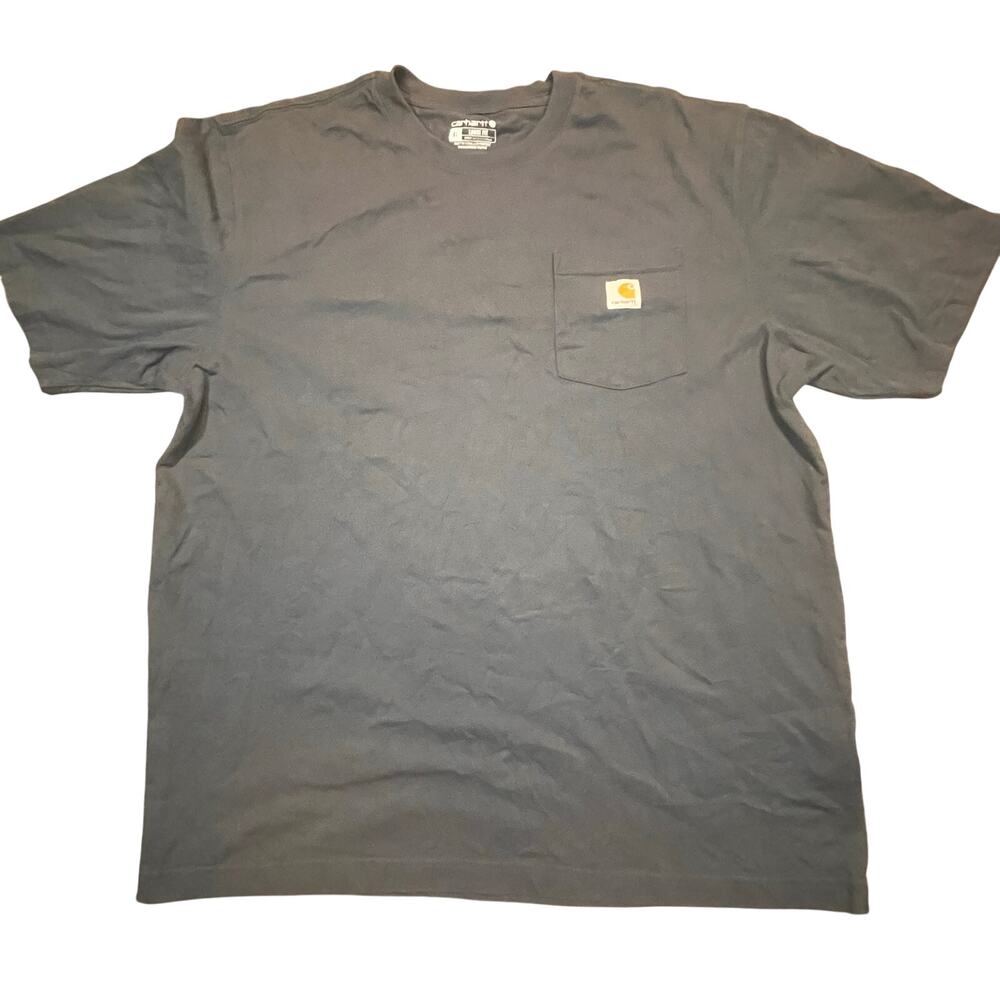 Carhartt Pocket Tee XL Blue Loose Fit Workwear Heavyweight Logo Shirt‎ Casual
